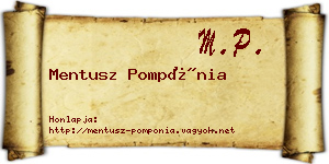 Mentusz Pompónia névjegykártya
